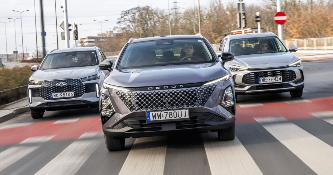 Chery Tiggo 4 HEV, MG ZS Hybrid+ i Omoda 5 Hybrid – przody