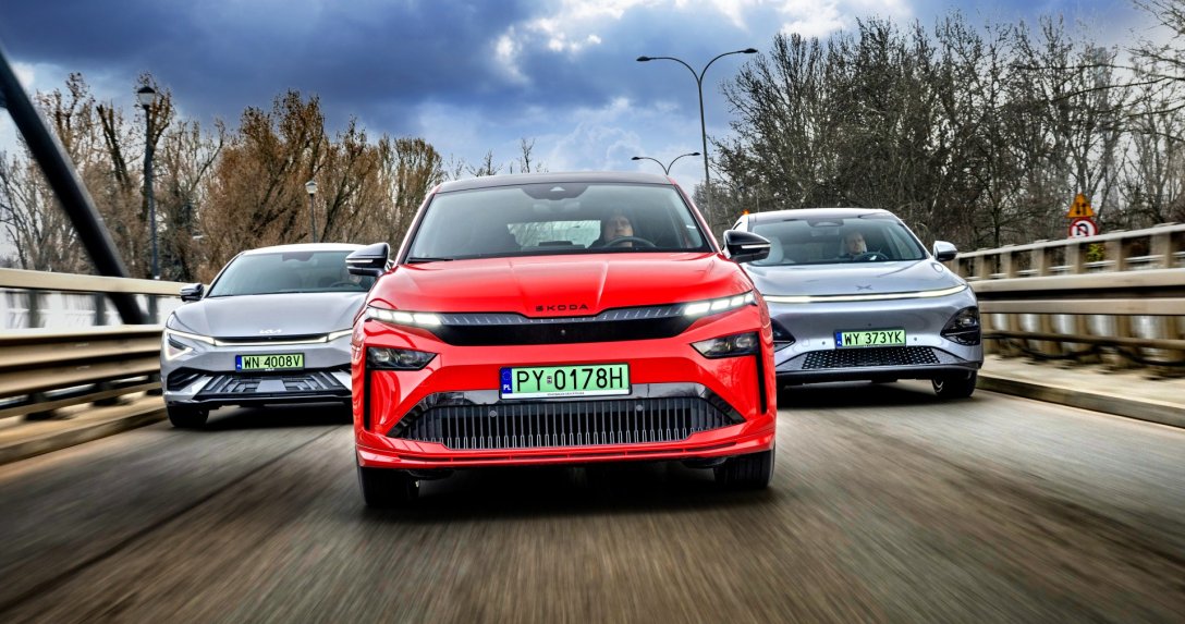 Kia EV6, Skoda Enyaq Coupe, Xpeng G6 (2026) - przód