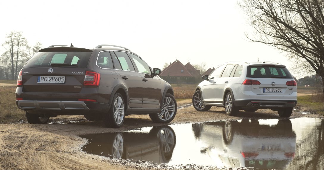 Skoda Octavia Scout i Volkswagen Golf Alltrack – tyły