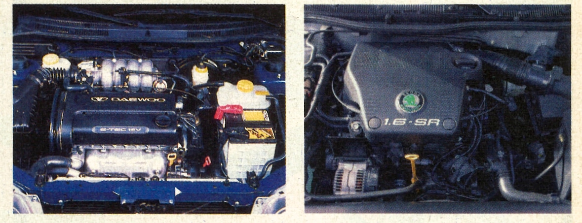 Daewoo Nubira 1.6 SX i Skoda Octavia 1.6 GLX – silniki