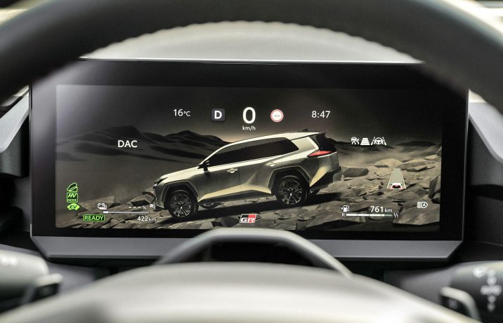Nowa Toyota RAV4 2026 – wnętrze, ekran zegarów