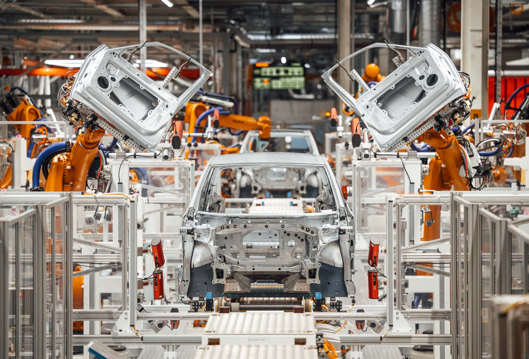 Linia produkcyjna w zakładzie Volkswagena w Zwickau