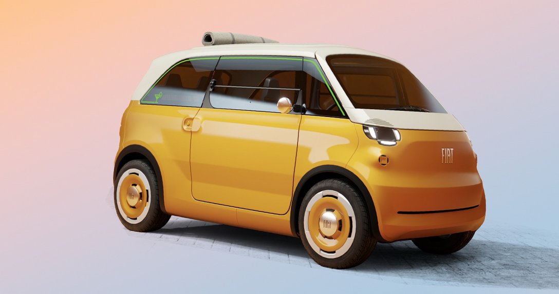 Nowy Fiat Multiplina – bok i przód, zdjęcie studyjne