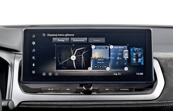 Nissan Qashqai e-Power (2026) - test - menu systemu multimedialnego