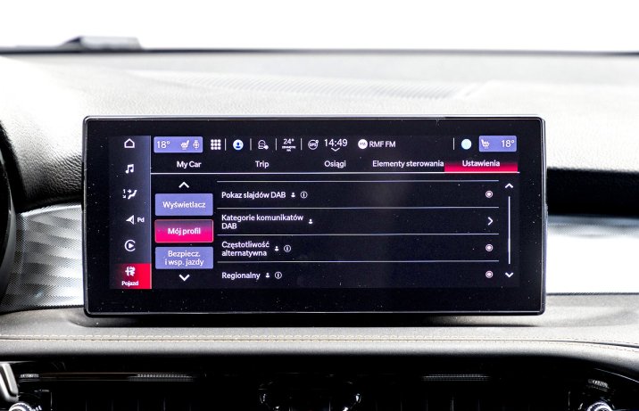 Alfa Romeo Tonal (2026) - test - centralny ekran systemu inforozrywki