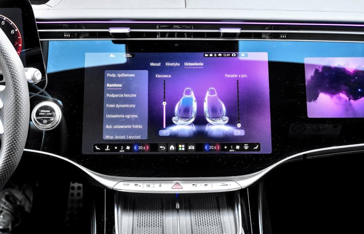 Mercedes S 580 (2026) - test - regulacja foteli przez centralny wyświetlacz