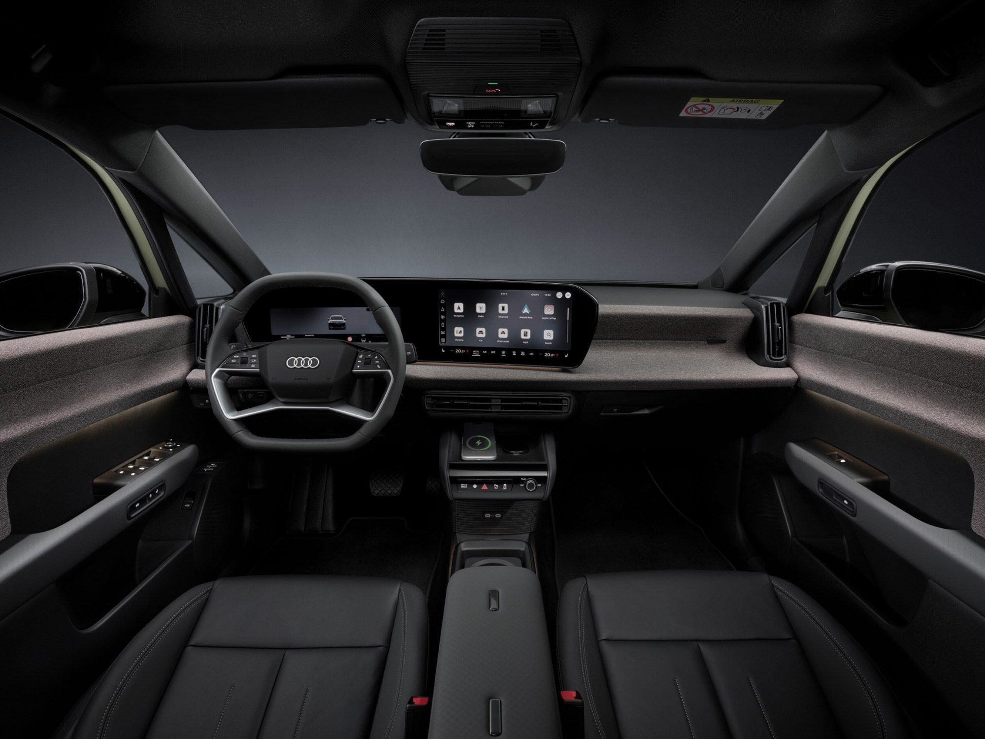 Kokpit Audi A2 e-tron z panoramicznym wyświetlaczem MMI
