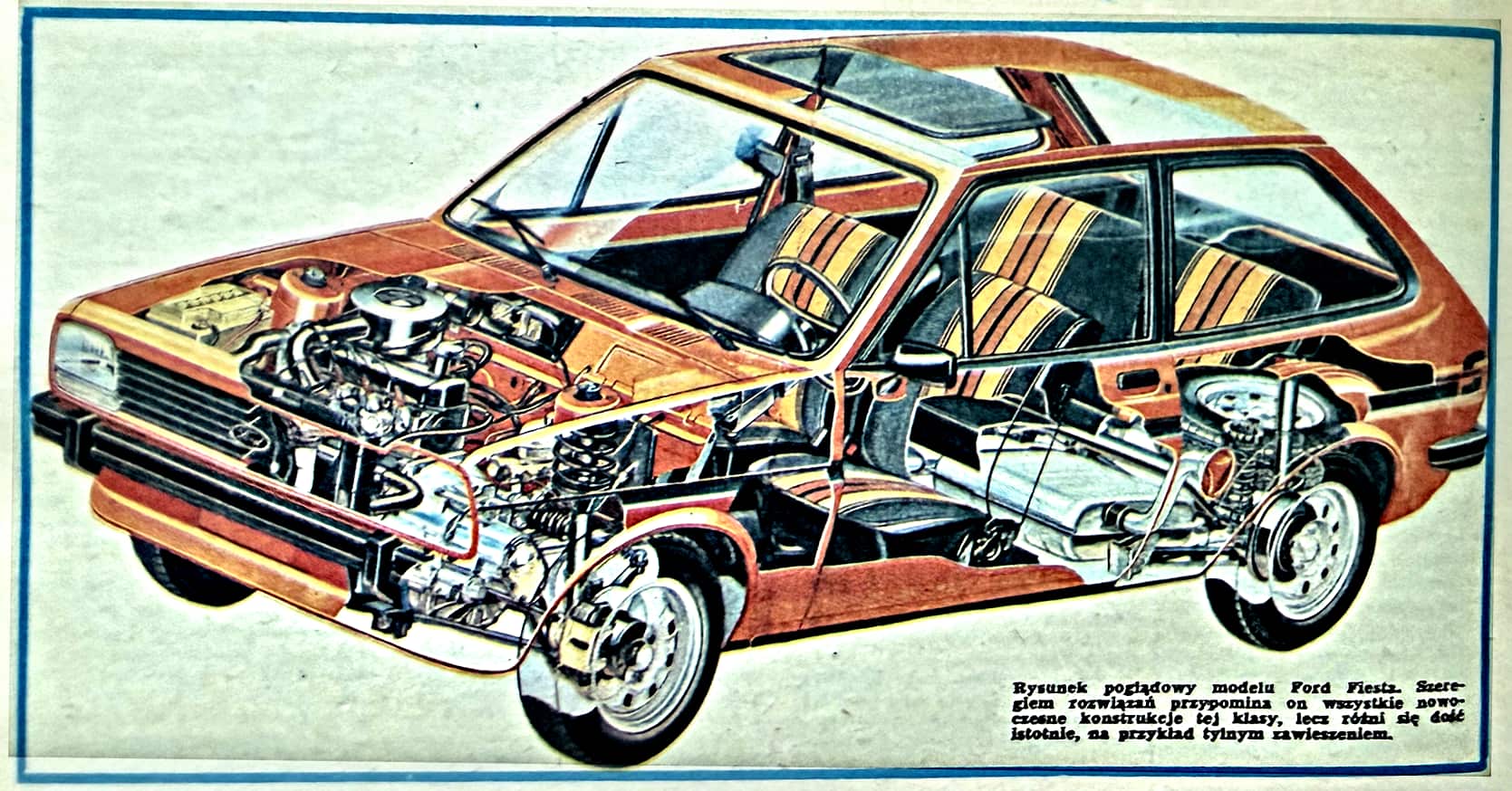 motor numer 43 z 1976 roku Ford Fiesta przekrój