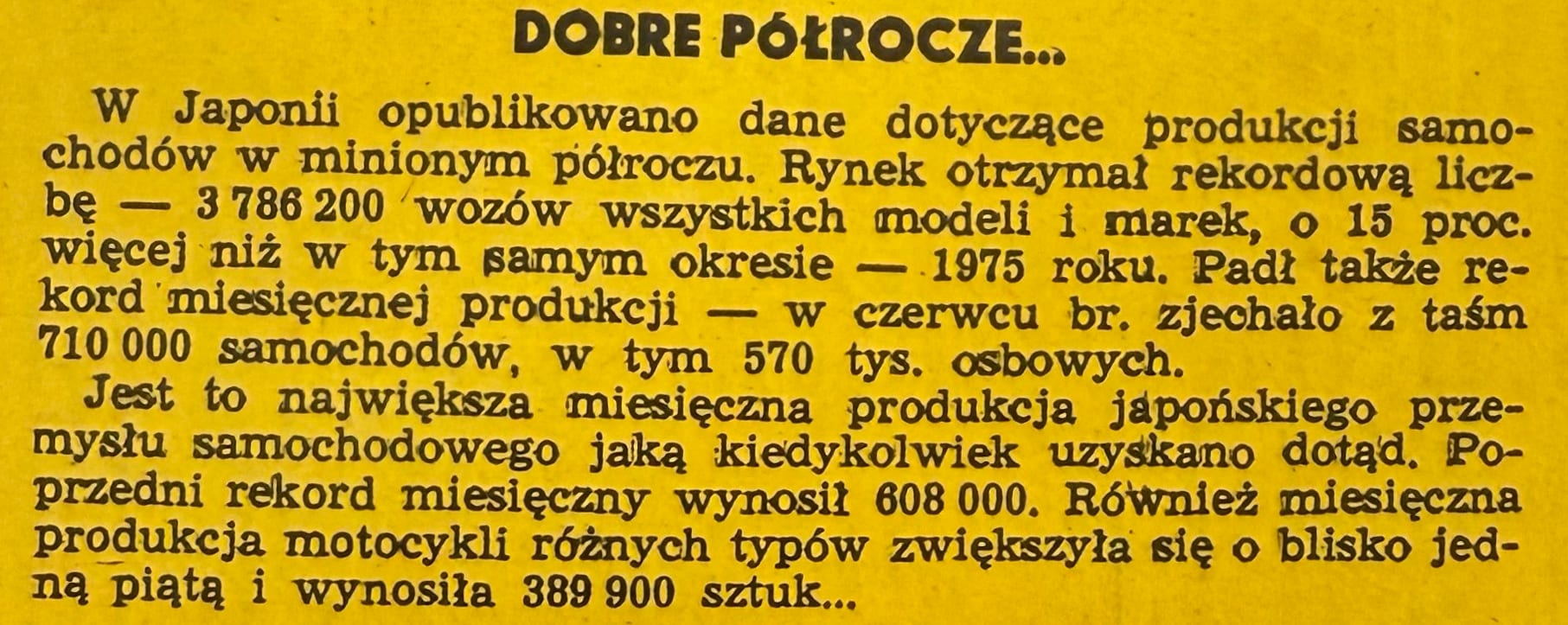 Motor numer 44 z 1976 roku – moto notki