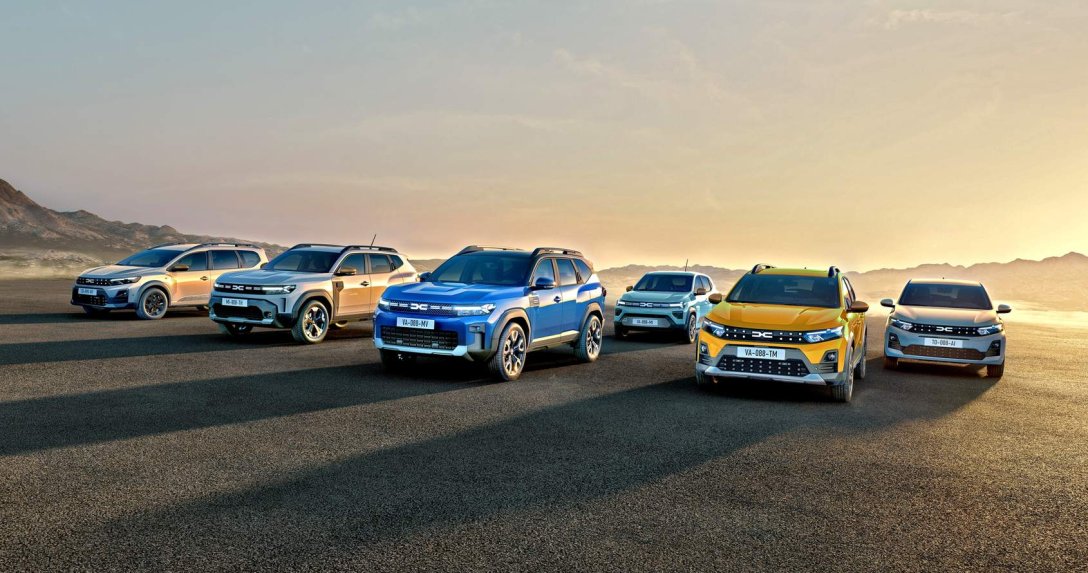 Gama Dacii na 2026 rok: Jogger, Duster, Bigster, Spring, Sandero Stepway i Sandero na wspólnym zdjęciu